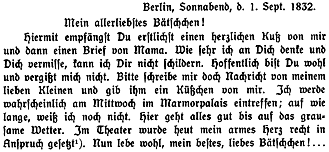 Brief von Prinzessin Augusta an Amalie Batsch